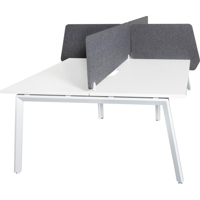 Daytona 4 Person Double Sided Workstation - With Screen + Side On Slider