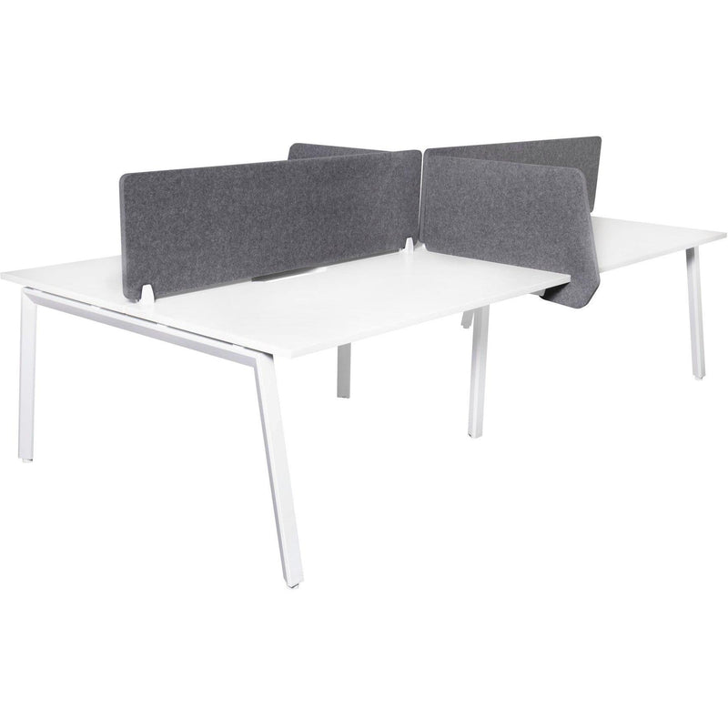 Daytona 4 Person Double Sided Workstation - With Screen + Side On Slider