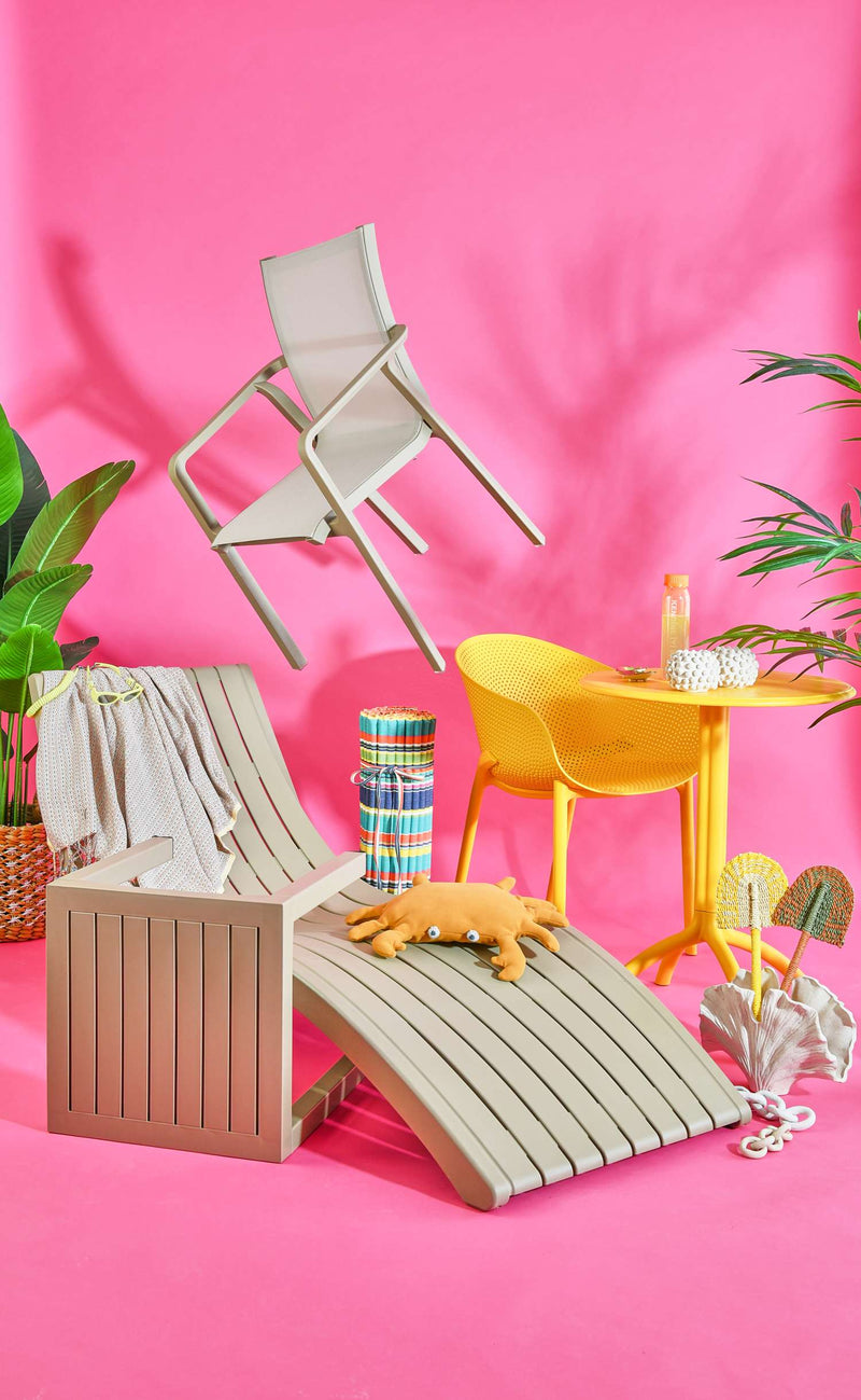 Slim Sunlounger with Cushion