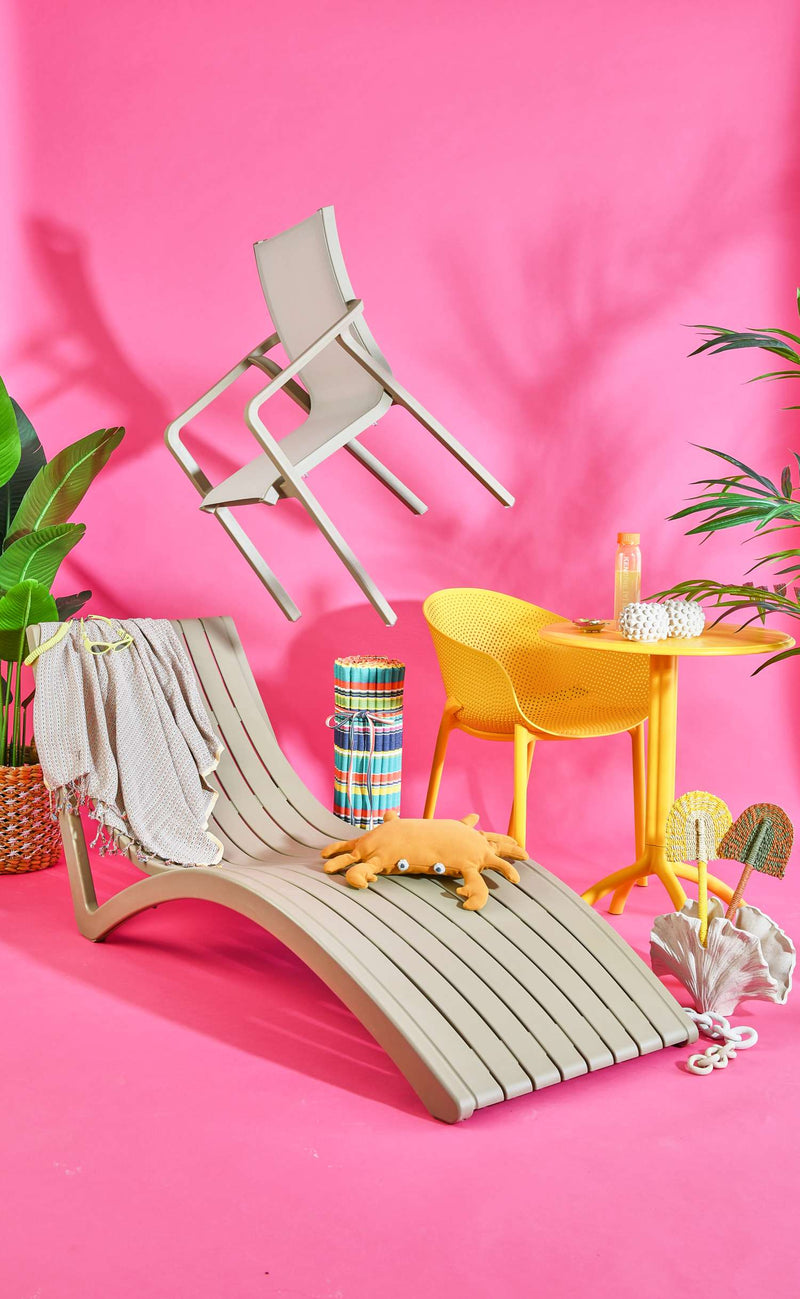 Slim Sunlounger with Cushion