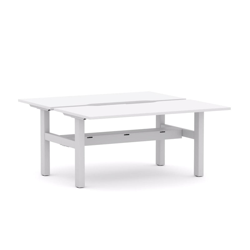 Agile Fixed Rectangle 2-Person Double-sided Desk Workstation