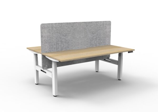 BOOST Plus + Electric Height Adjustable Back to Back Workstation with 900mm height Eco Screens (2 Person)
