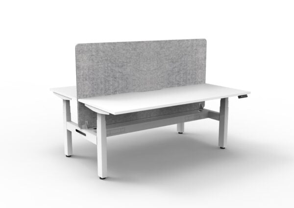 BOOST Plus + Electric Height Adjustable Back to Back Workstation with 900mm height Eco Screens (2 Person)
