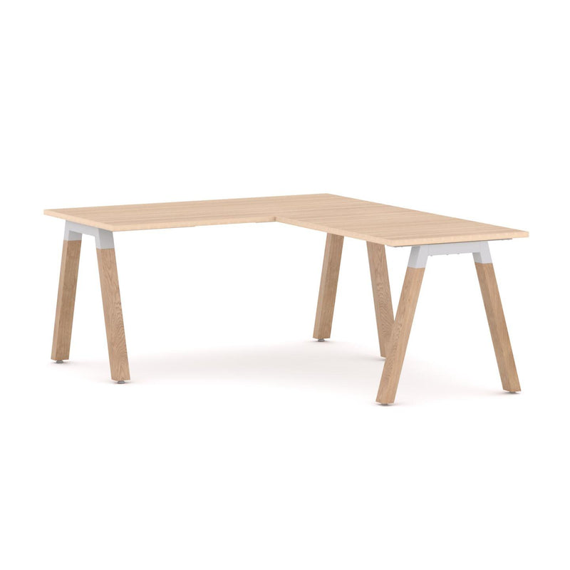 Plantation Straight Workstation with Return Oak