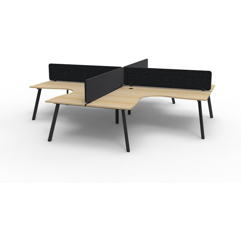 Eternity Leg Corner Workstation with Eco Panel Screen - 4 Persons