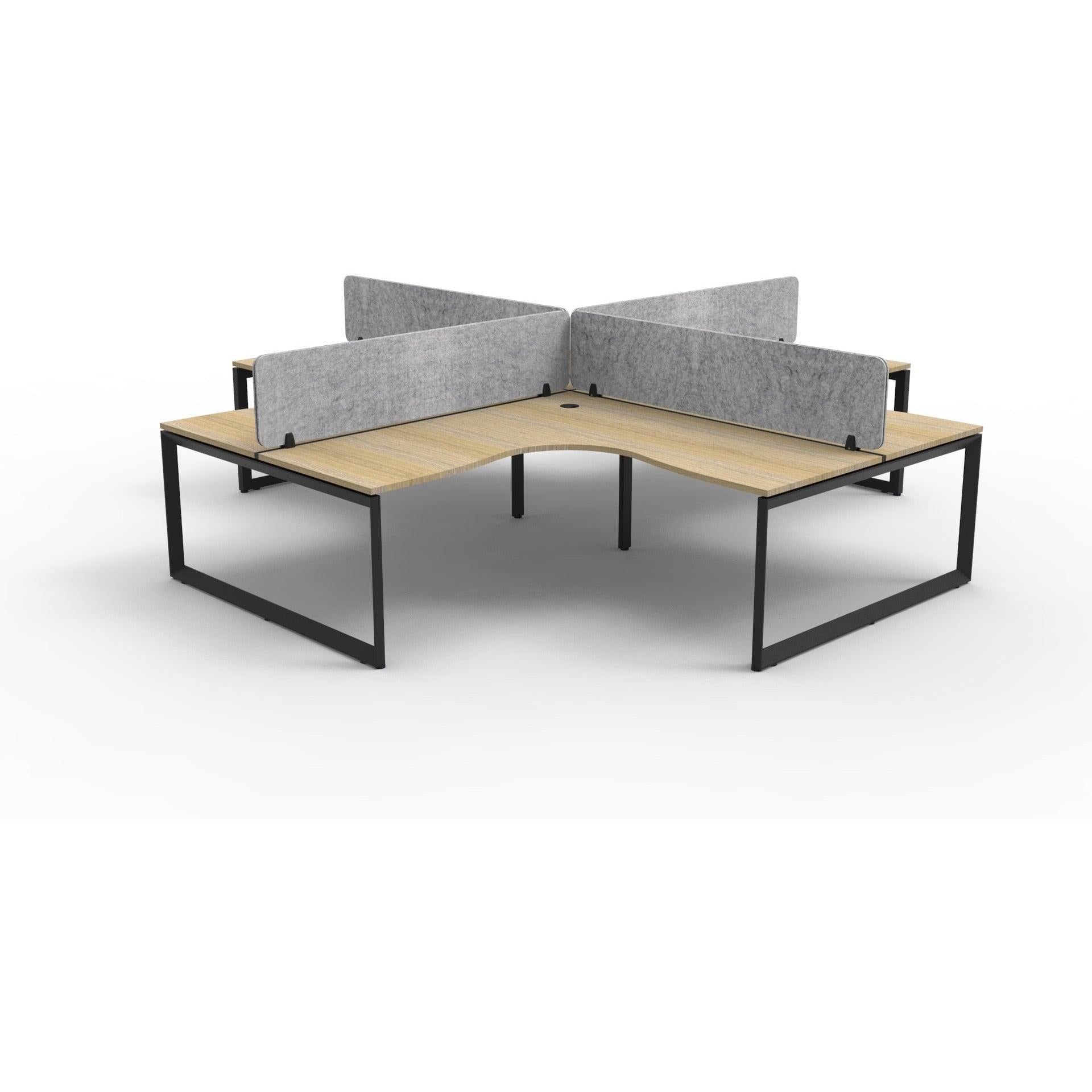 Infinity Loop Leg Corner Workstation - 4 Persons