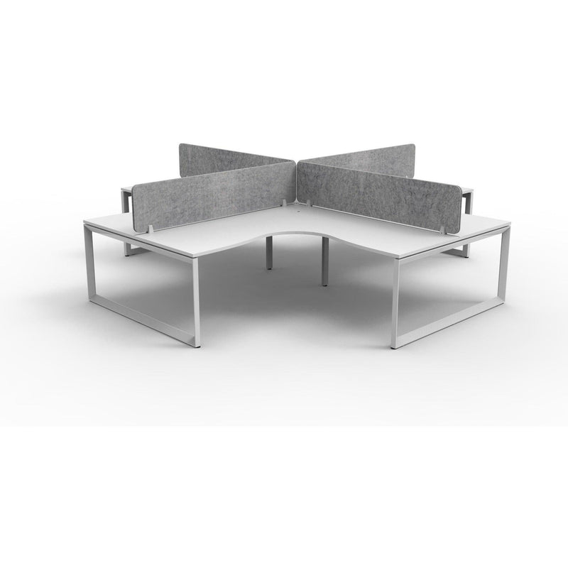 Infinity Loop Leg Corner Workstation - 4 Persons With Eco Panel