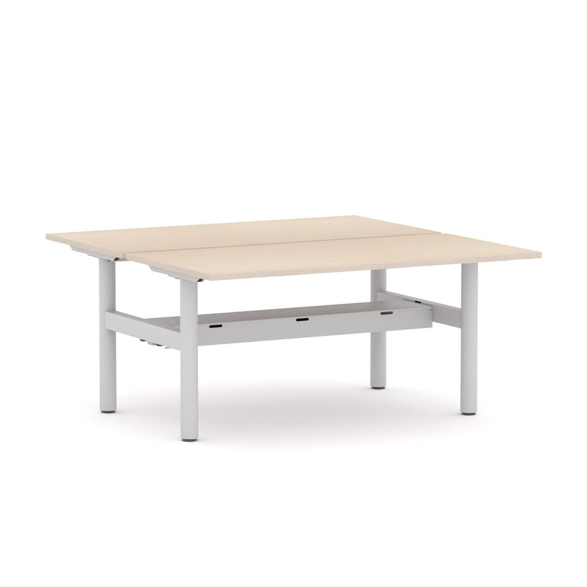 Agile Fixed Round 2-Person Double-sided Desk Workstation