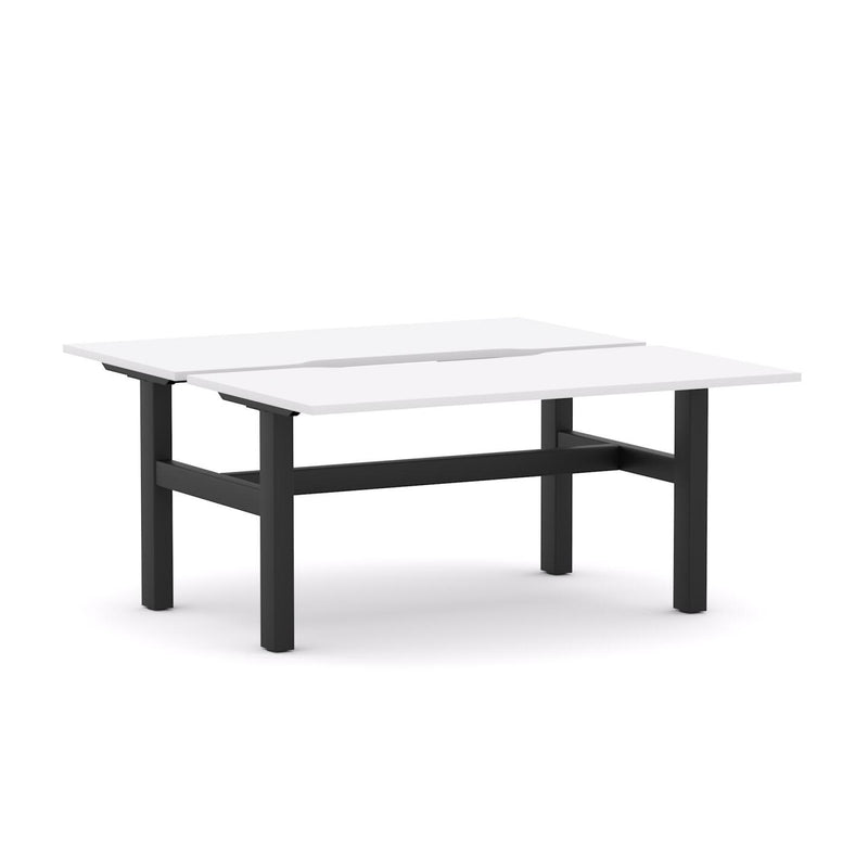 Agile Fixed Rectangle 2-Person Double-sided Desk Workstation
