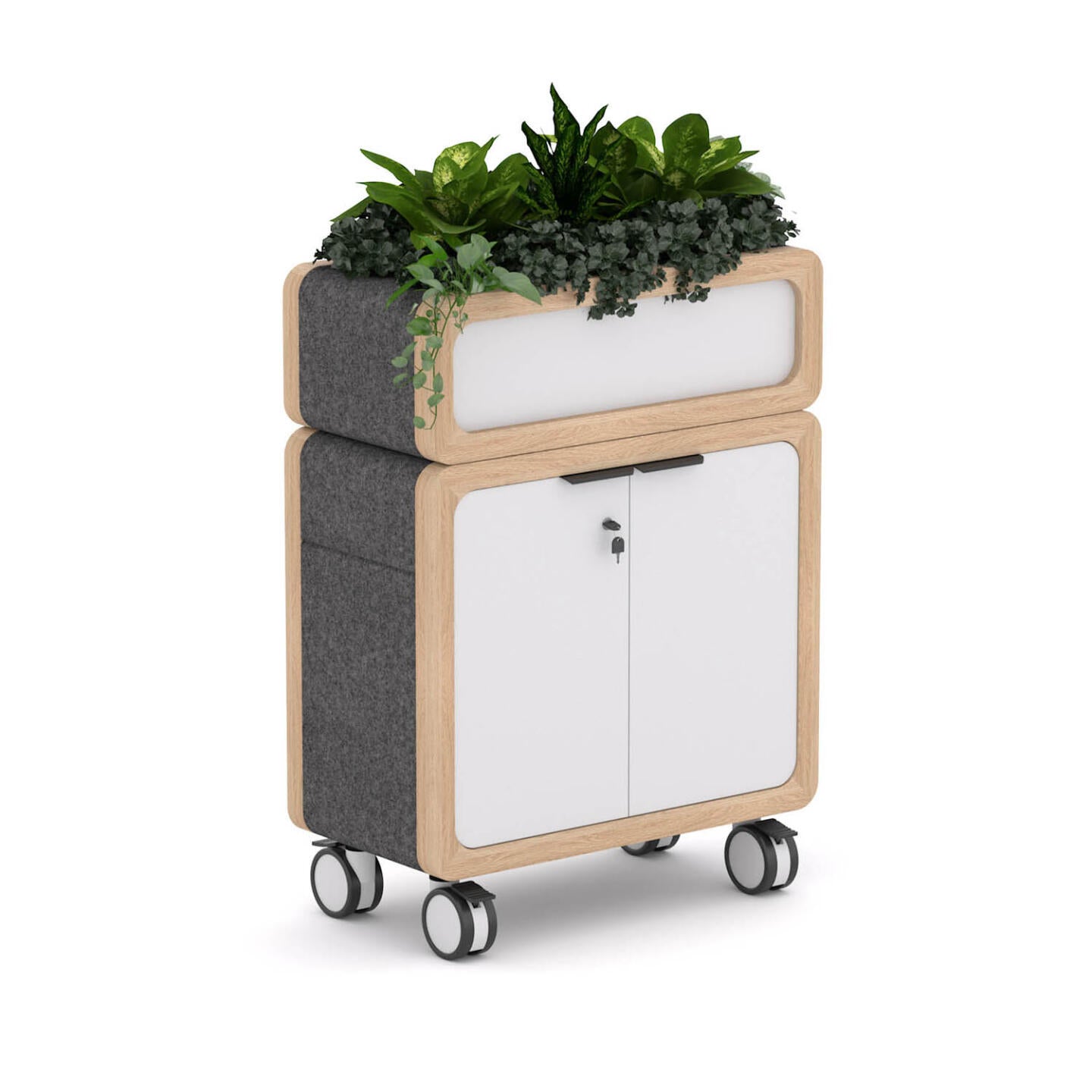 Rover Mobile Credenza with Planter Box