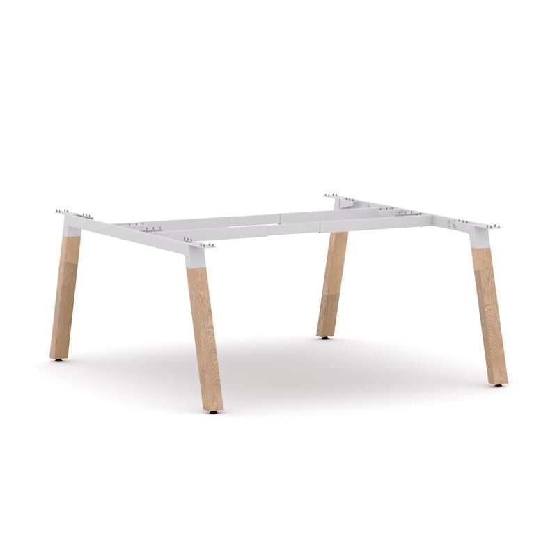 Plantation 2-Person Double-sided Desk Workstation Oak Frame Only