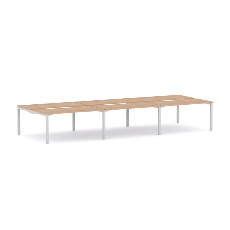 Axis Stretch 6-Person Double-sided Desk Workstation