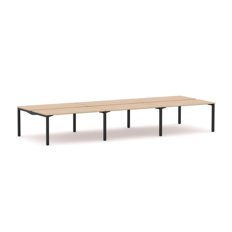 Axis Stretch 6-Person Double-sided Desk Workstation