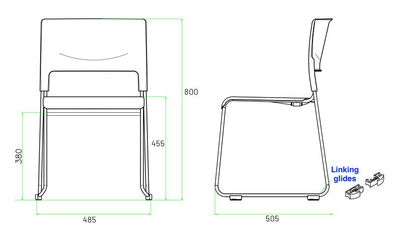 Apollo Sled Base Stacking Chair