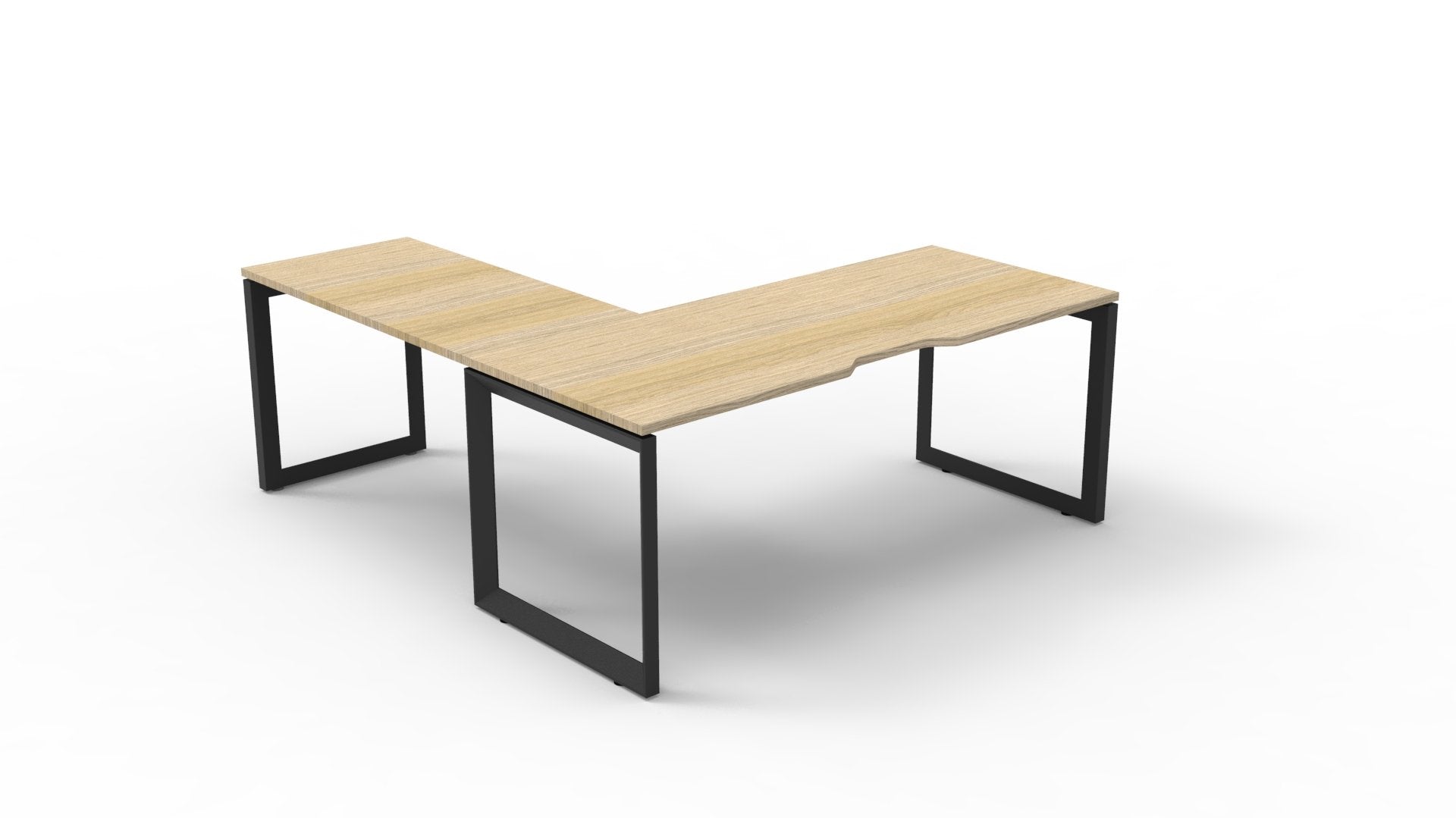 Deluxe Infinity Loop Leg Desk & Return - 2 Piece Table Top