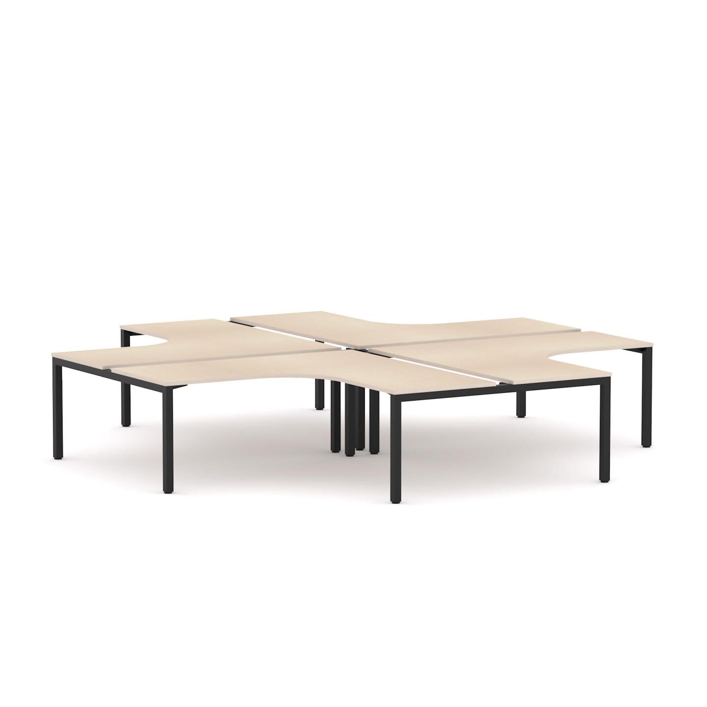 Axis 4-Person 90Deg Workstation (Plus-Layout)