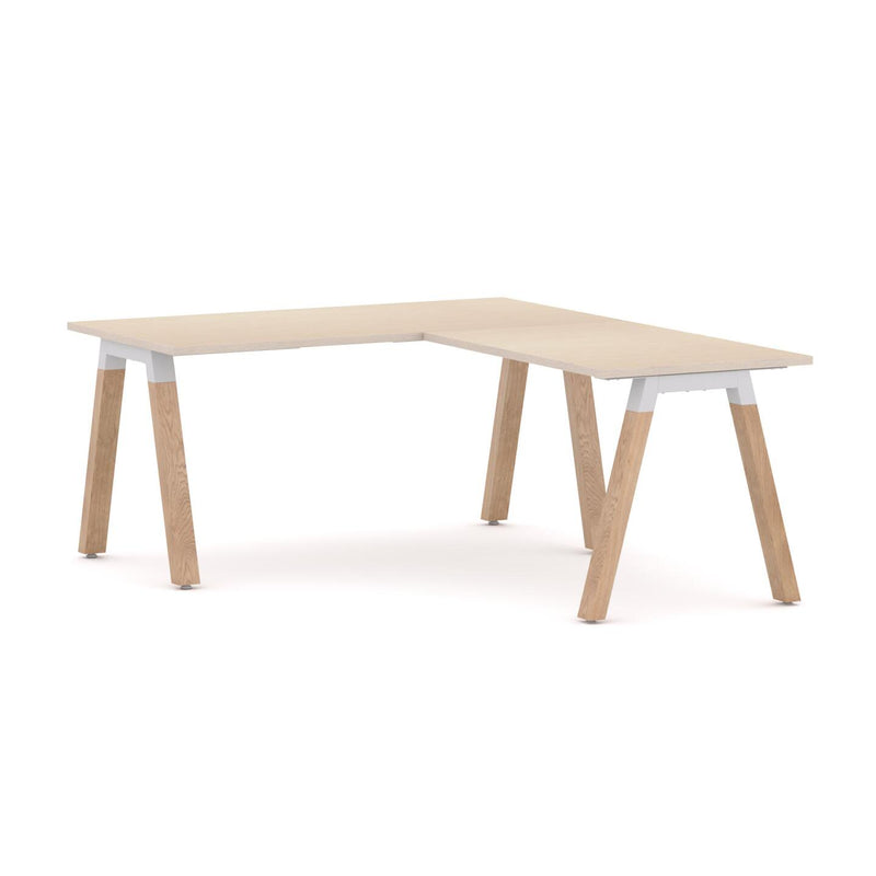 Plantation Straight Workstation with Return Oak