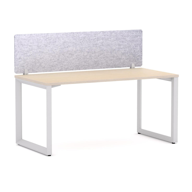 Anvil 1 User Single Desk, 50x50mm Triangular Loop Leg Design. Includes: AcoustiQ Screen