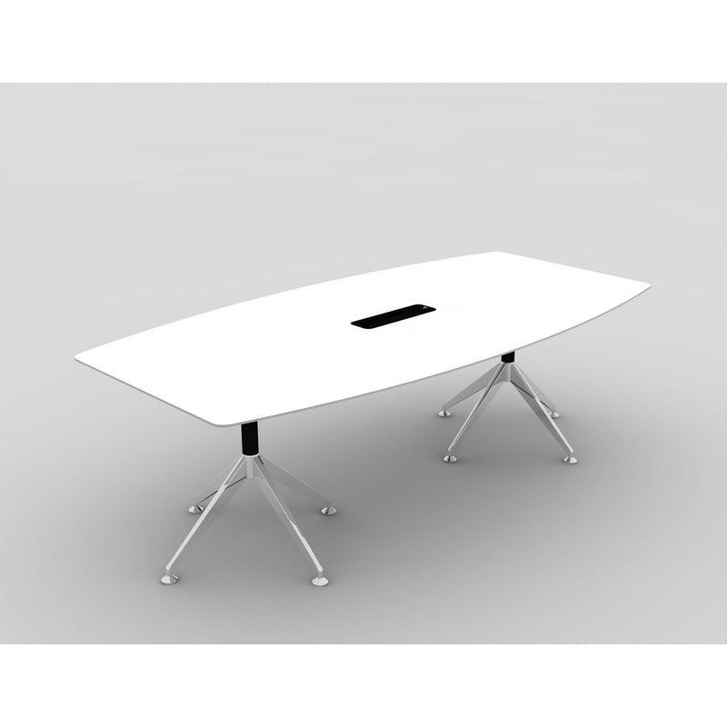 White Potenza Boardroom Table (2400mm x 1200mm)-Elite Office Furniture