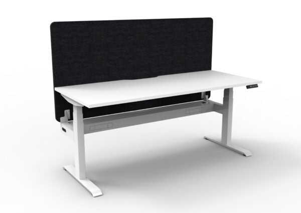 BOOST Plus + Electric Height Adjustable Single Sided Workstation with 900mm height Eco Screens