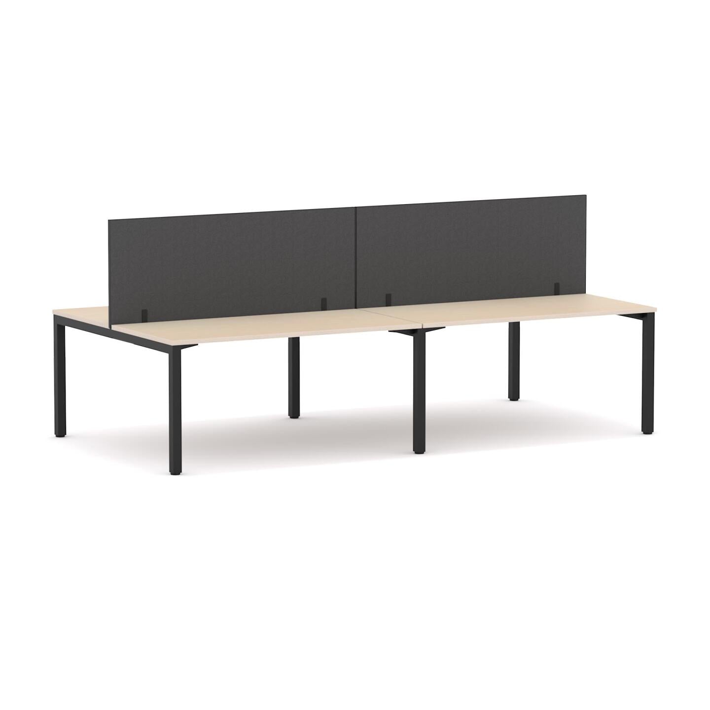 Axis 4 User Double-Sided Desks, 50x50mm Square Leg Design. Includes: Edge25 Screen