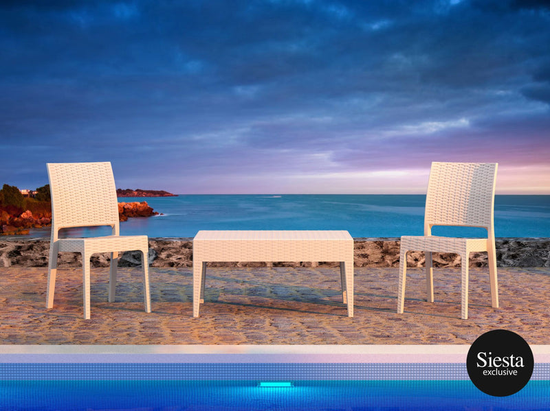 3 Piece Resin Rattan Pool Side Setting with Florida Chair