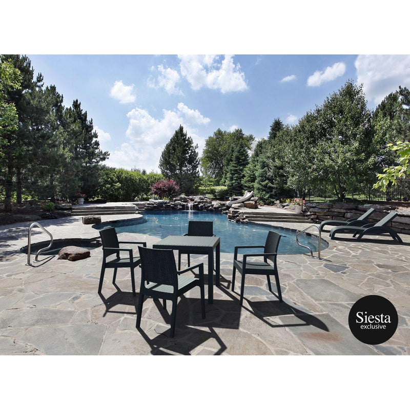 5 Piece Resin Rattan Outdoor Table Setting-Elite Office Furniture