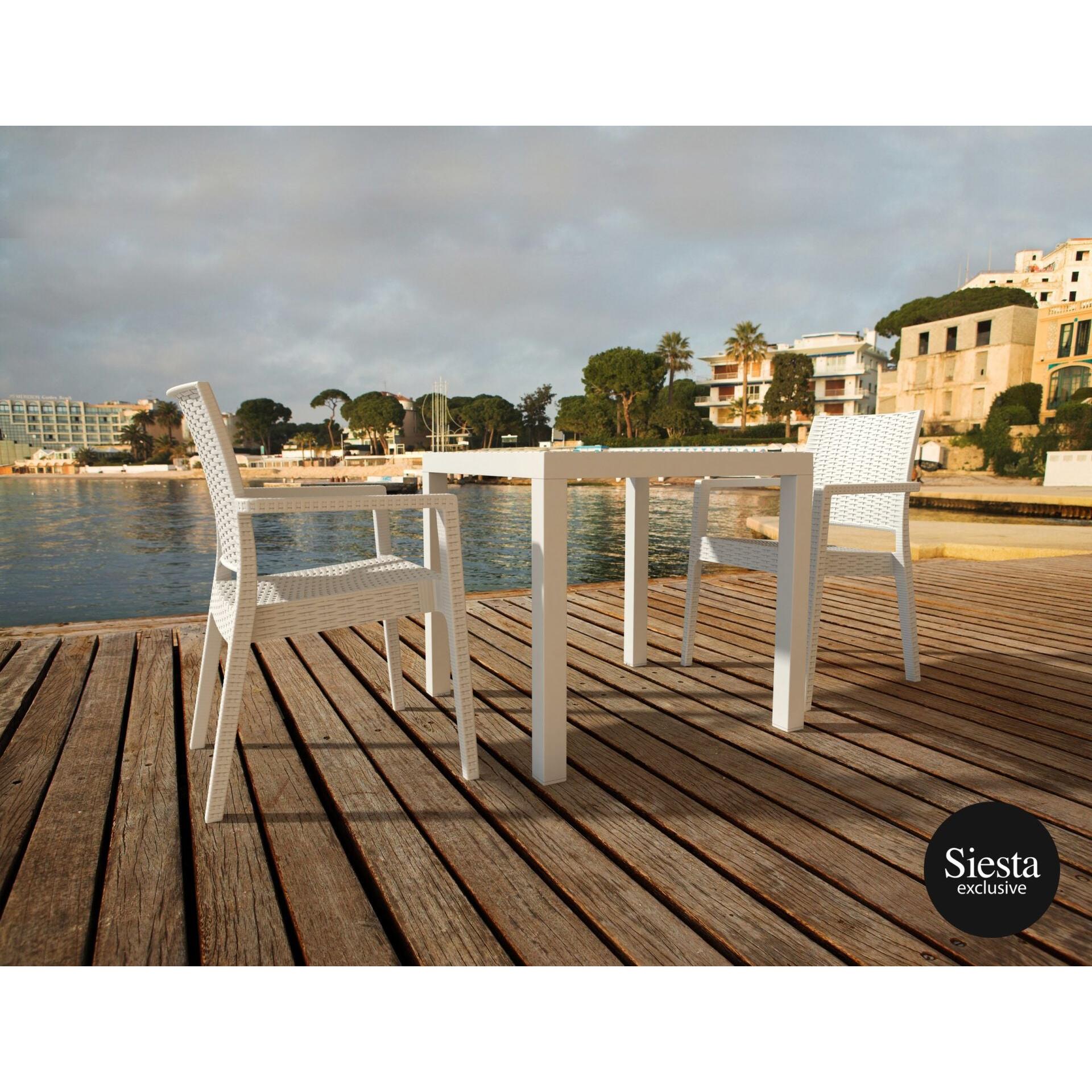 3 Piece Resin Rattan Outdoor Table Setting-Elite Office Furniture