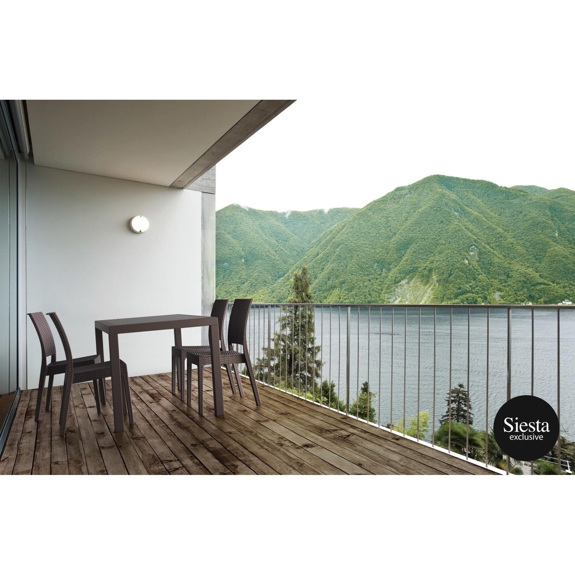 5 Piece Resin Rattan Dining Setting with Florida Chair-Elite Office Furniture