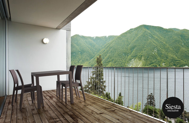 5 Piece Resin Rattan Dining Setting with Florida Chair