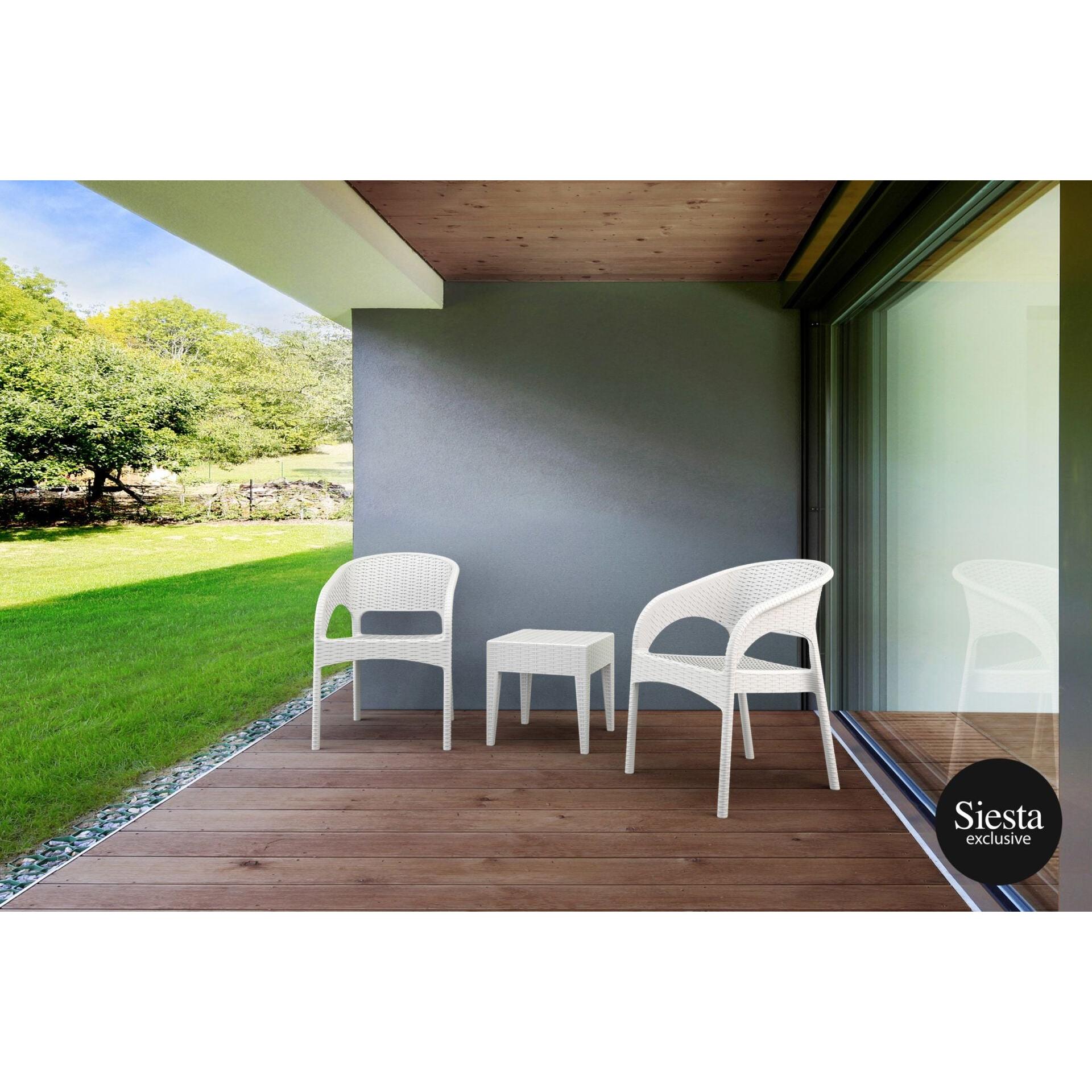 Resin Rattan 3 Piece Chat Setting with Panama Armchair-Elite Office Furniture
