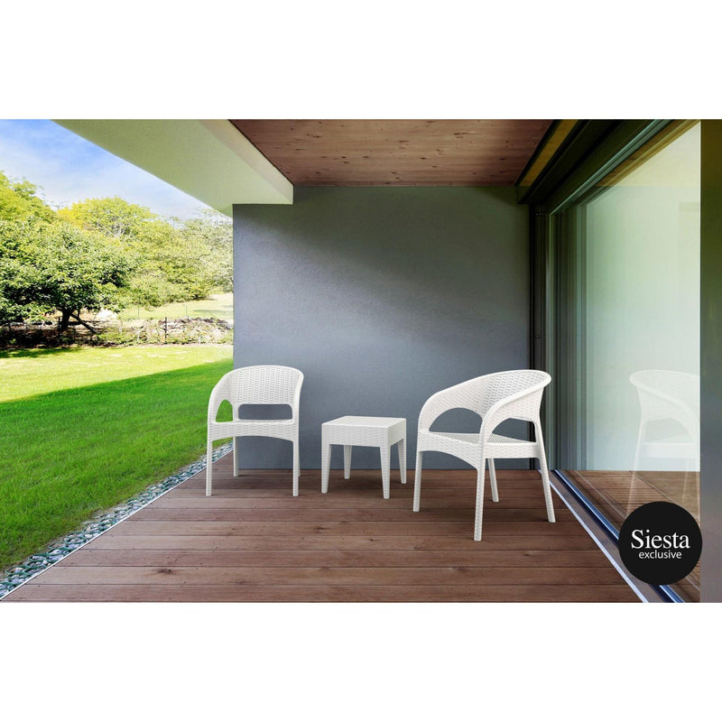 Resin Rattan 3 Piece Chat Setting with Panama Armchair-Elite Office Furniture