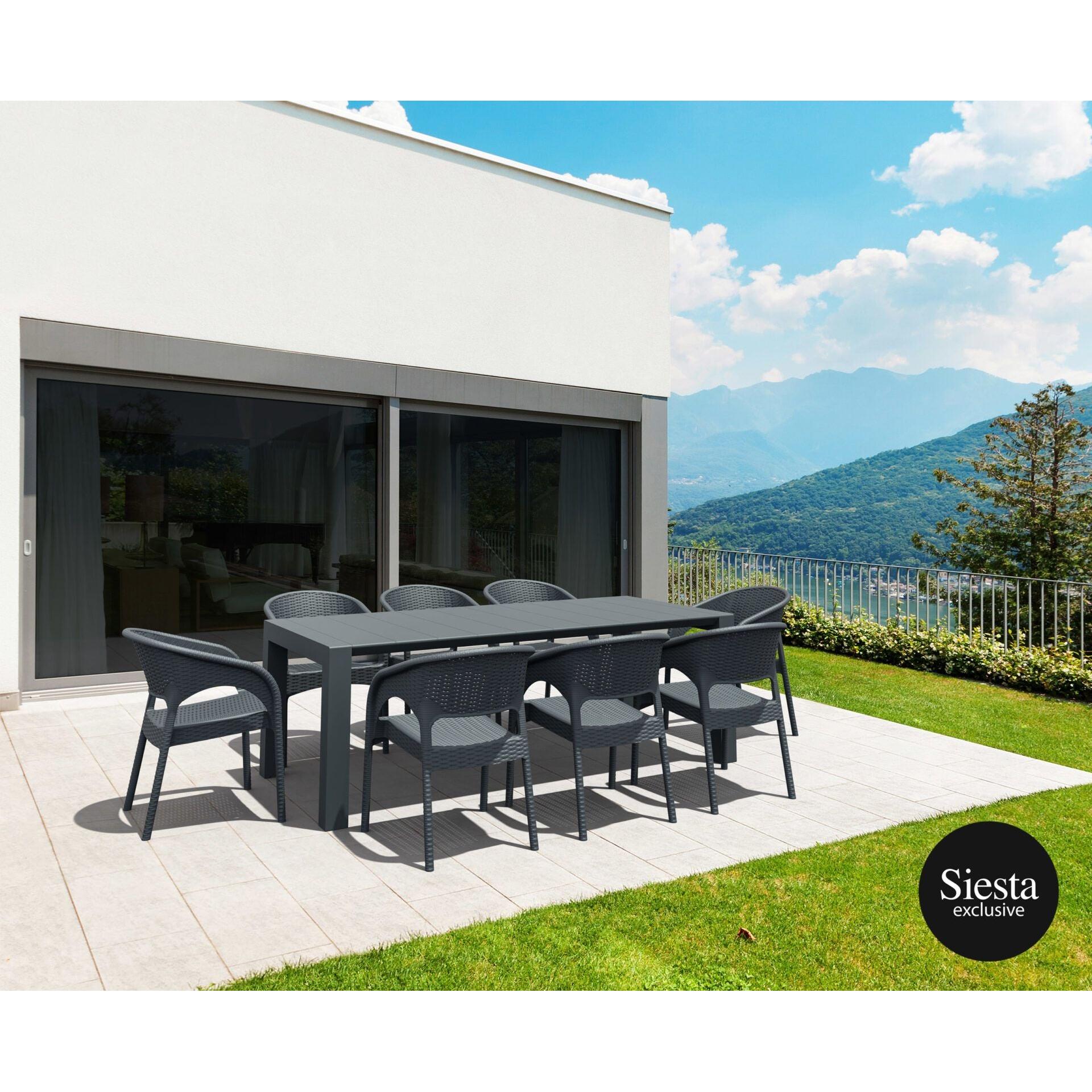 9 Piece Rattan Table Setting Package with Panama Armchairs-Elite Office Furniture