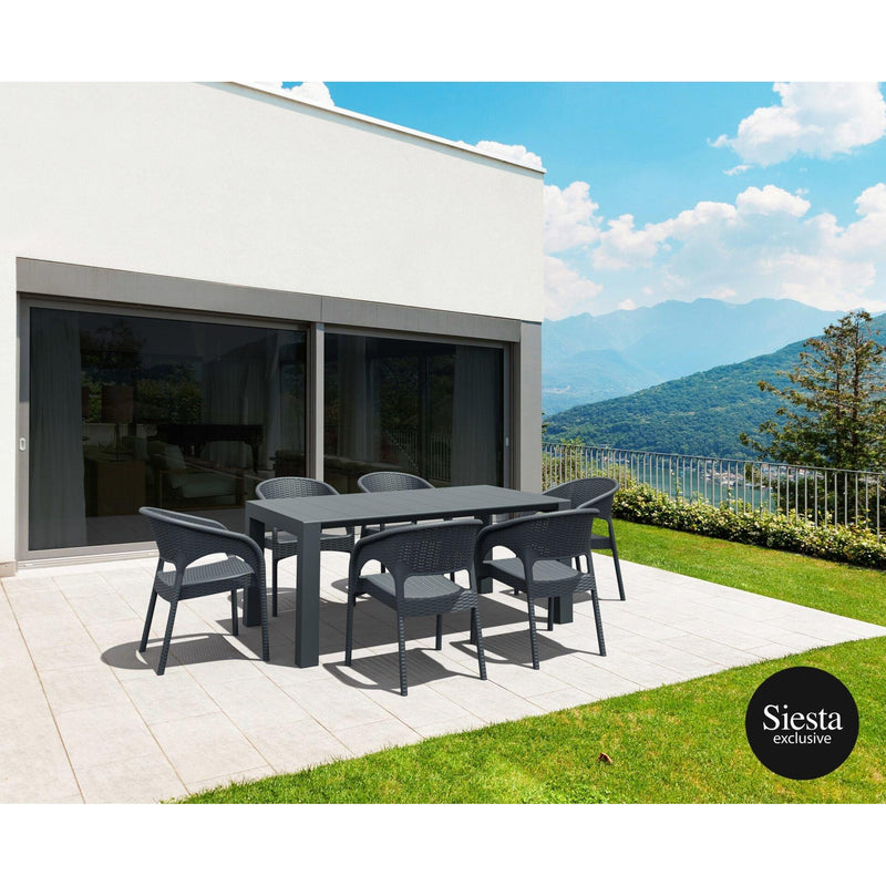 7 Piece Rattan Table Setting Package with Panama Armchairs-Elite Office Furniture