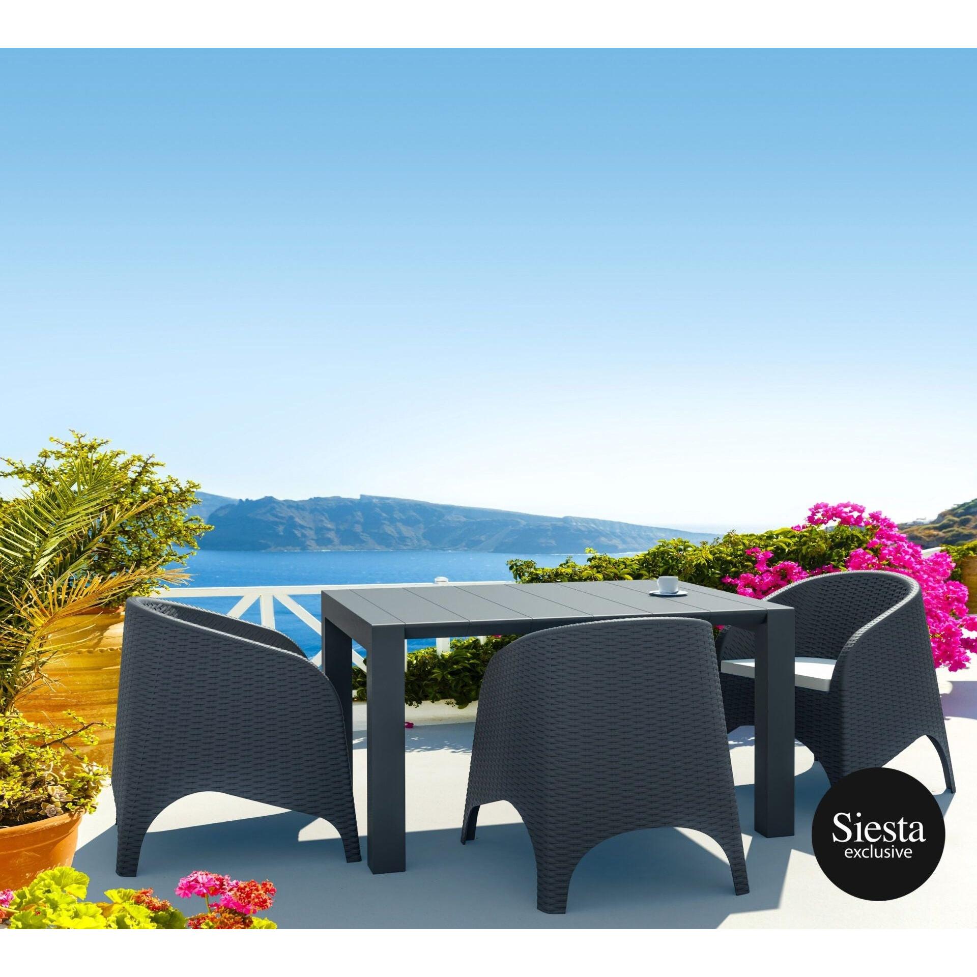 3 Seat Patio Rattan Set with Aruba Armchairs-Elite Office Furniture