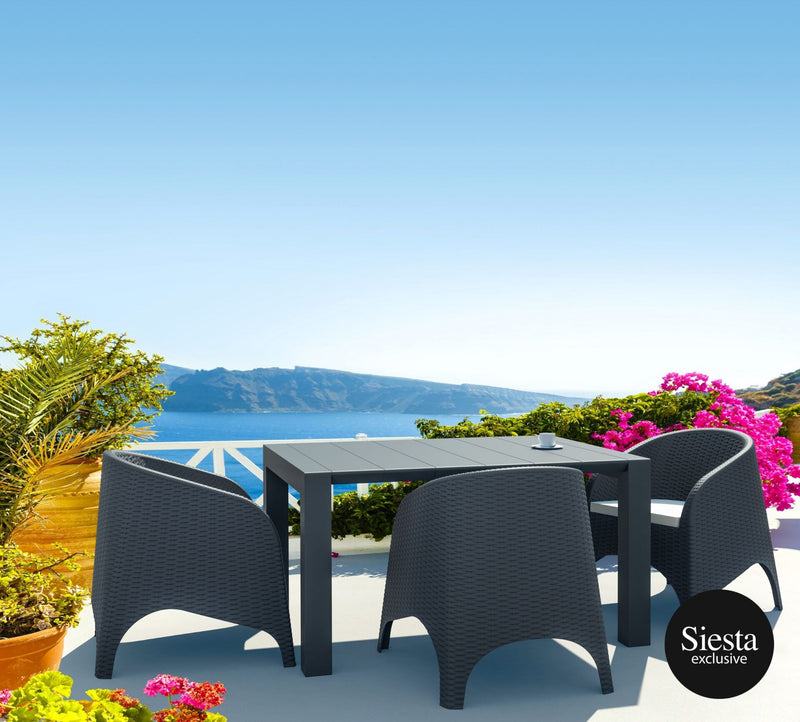 3 Seat Patio Rattan Set with Aruba Armchairs-Elite Office Furniture