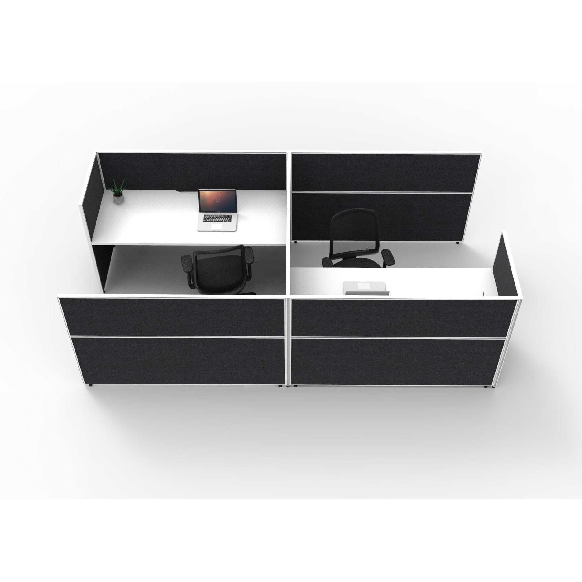 SHUSH30 Cubicle Workstation - 2 Person - White