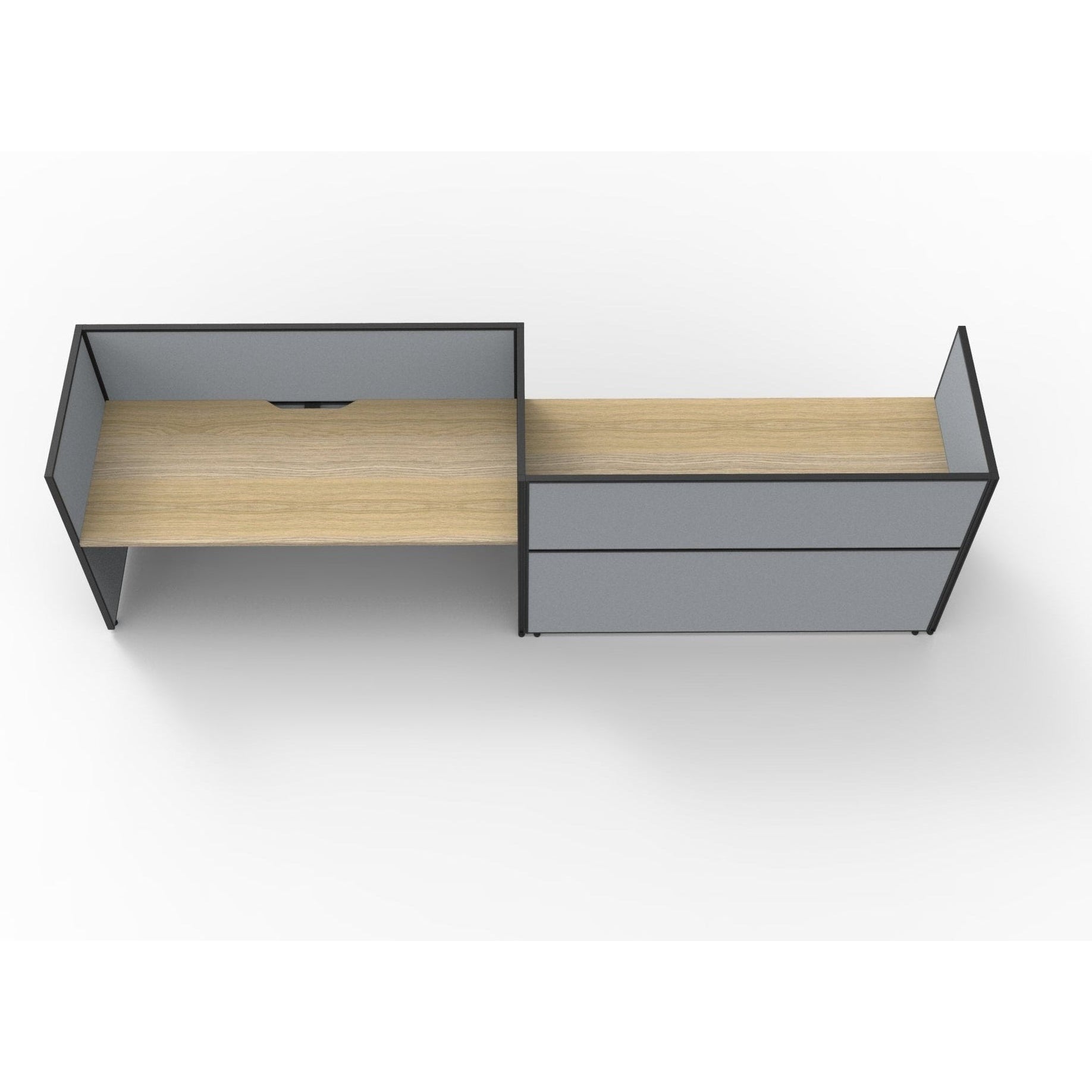 SHUSH30 Workstation - 2 Person 'S' Configuration - Oak