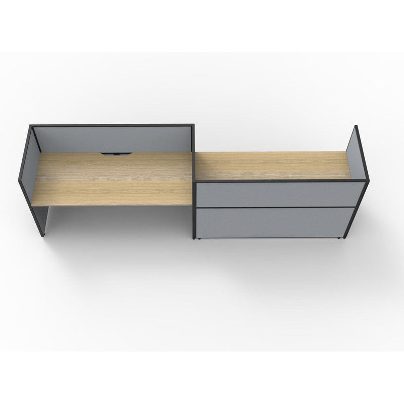 SHUSH30 Workstation - 2 Person 'S' Configuration - Oak