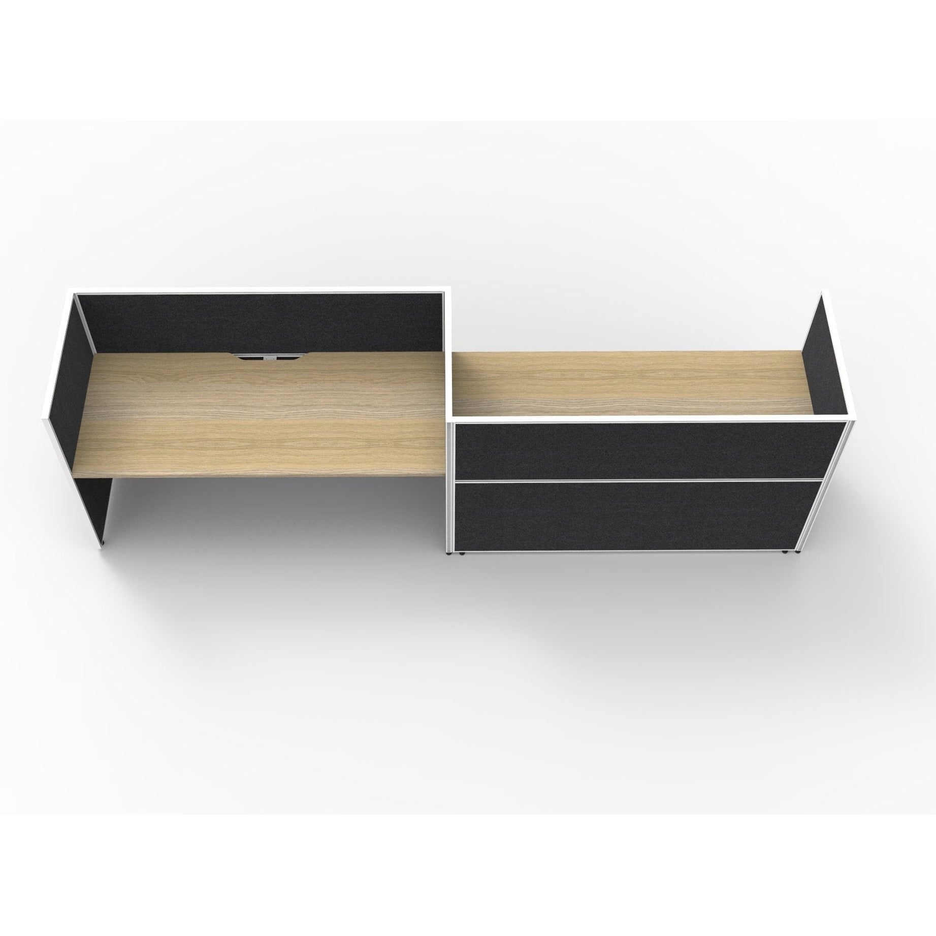 SHUSH30 Workstation - 2 Person 'S' Configuration - Oak