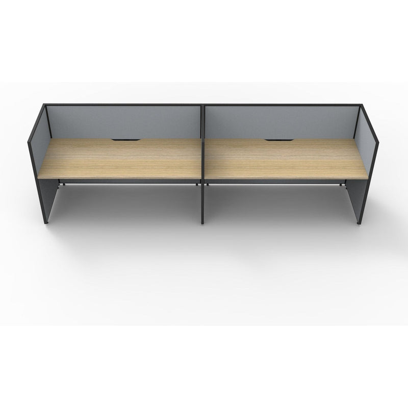 SHUSH30 Workstation - 2 Person - Screen Hung Tops - Oak