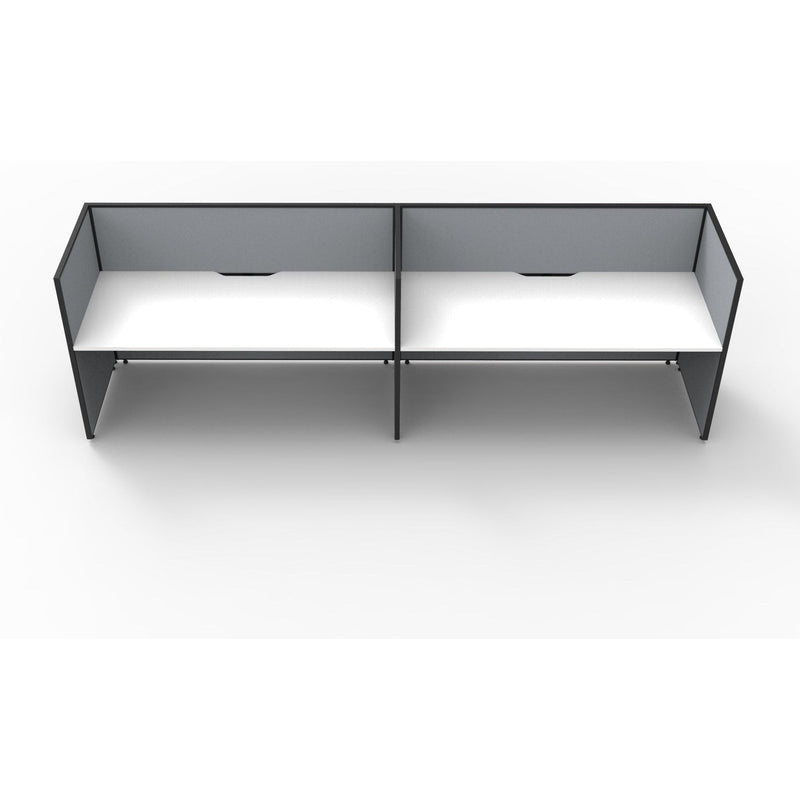 SHUSH30 Workstation - 2 Person - Screen Hung Tops - White
