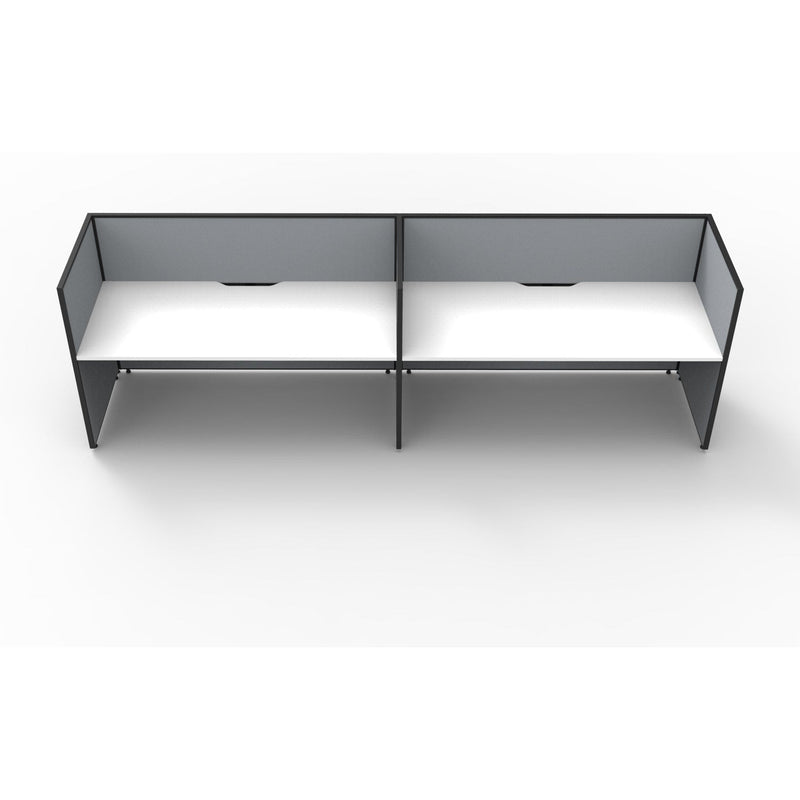 SHUSH30 Workstation - 2 Person - Screen Hung Tops - White