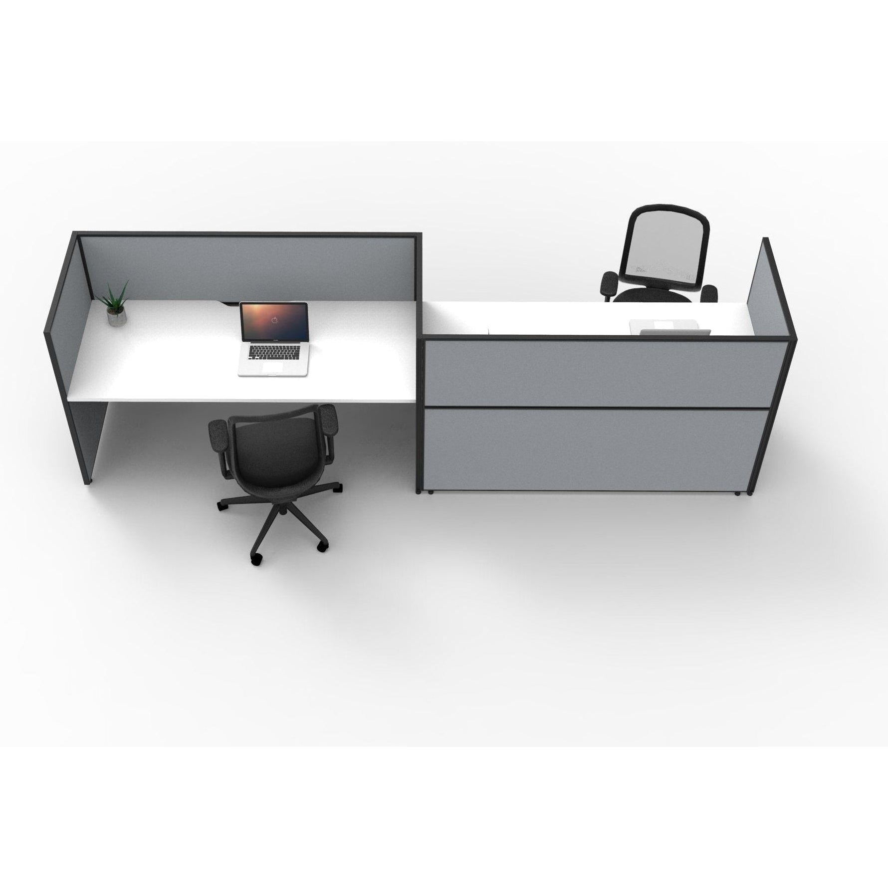 SHUSH30 Workstation - 2 Person 'S' Configuration - White