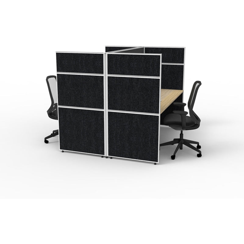 SHUSH30 Double Sided Workstation - 2 Person - Screen Hung Tops - Oak