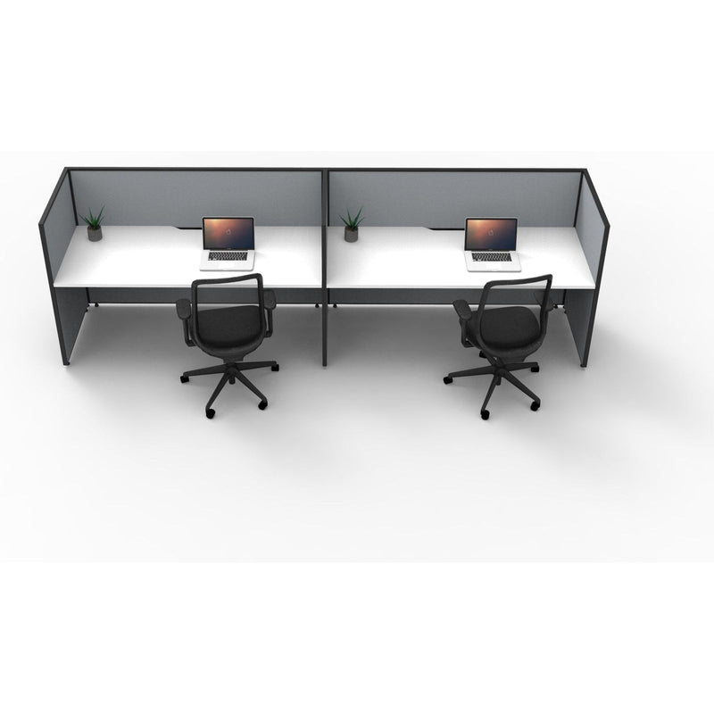 SHUSH30 Workstation - 2 Person - Screen Hung Tops - White