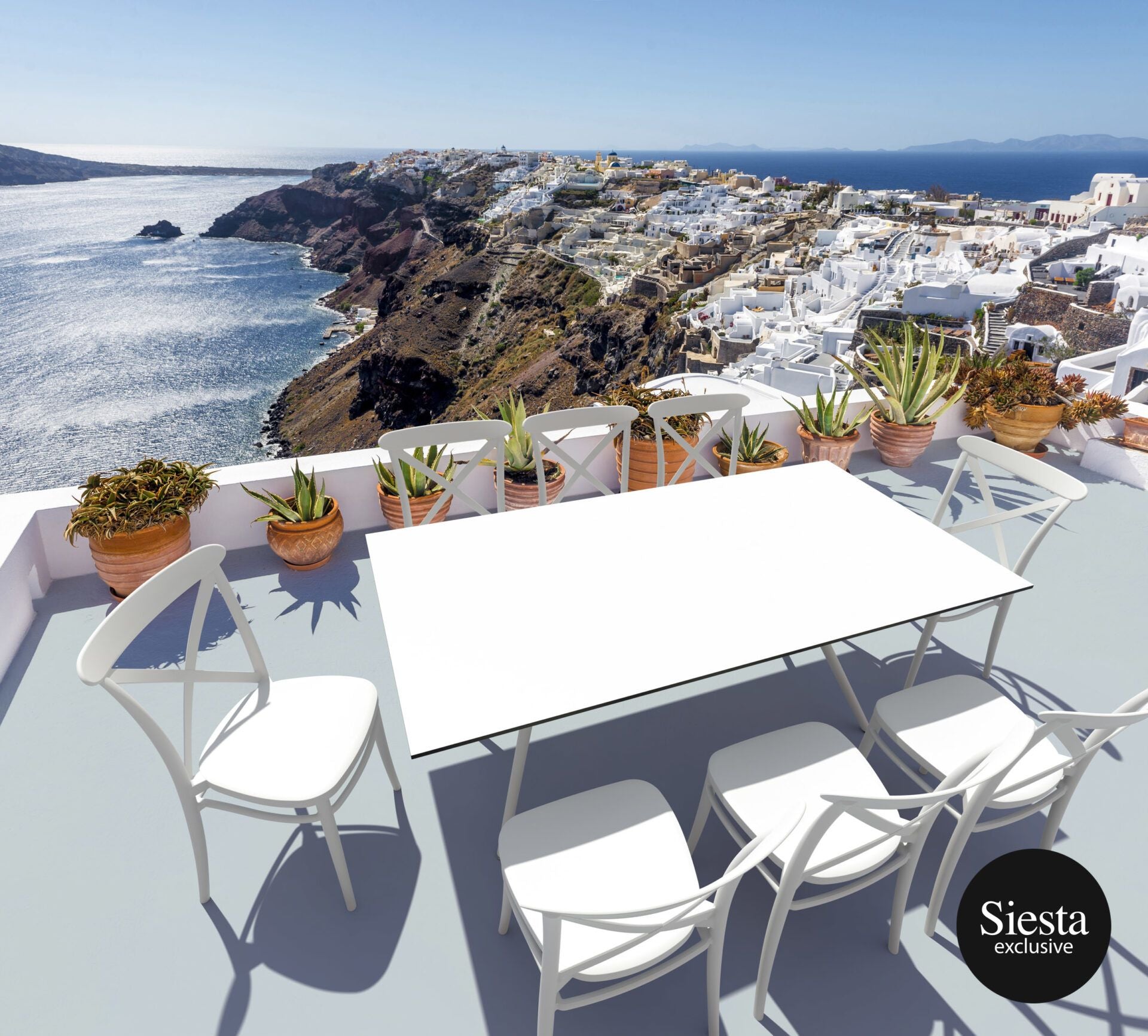 9 Piece Balcony Setting with Cross Chairs