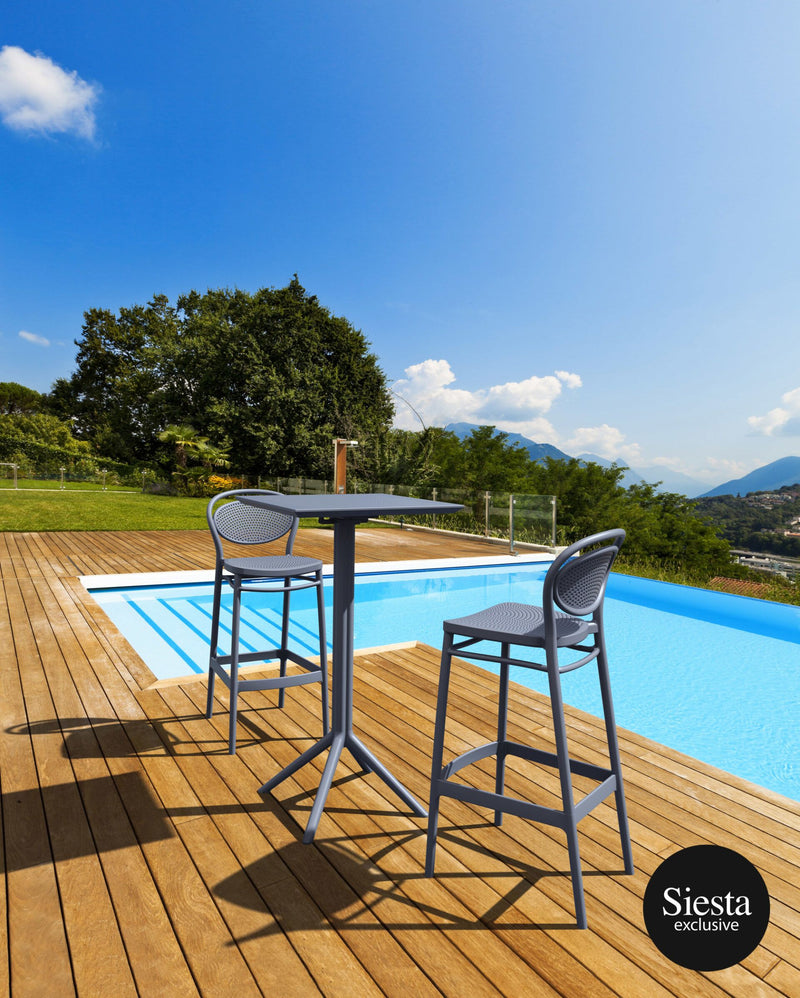 Sky Bar Table 3 Piece Set with Marcel 75 Barstools