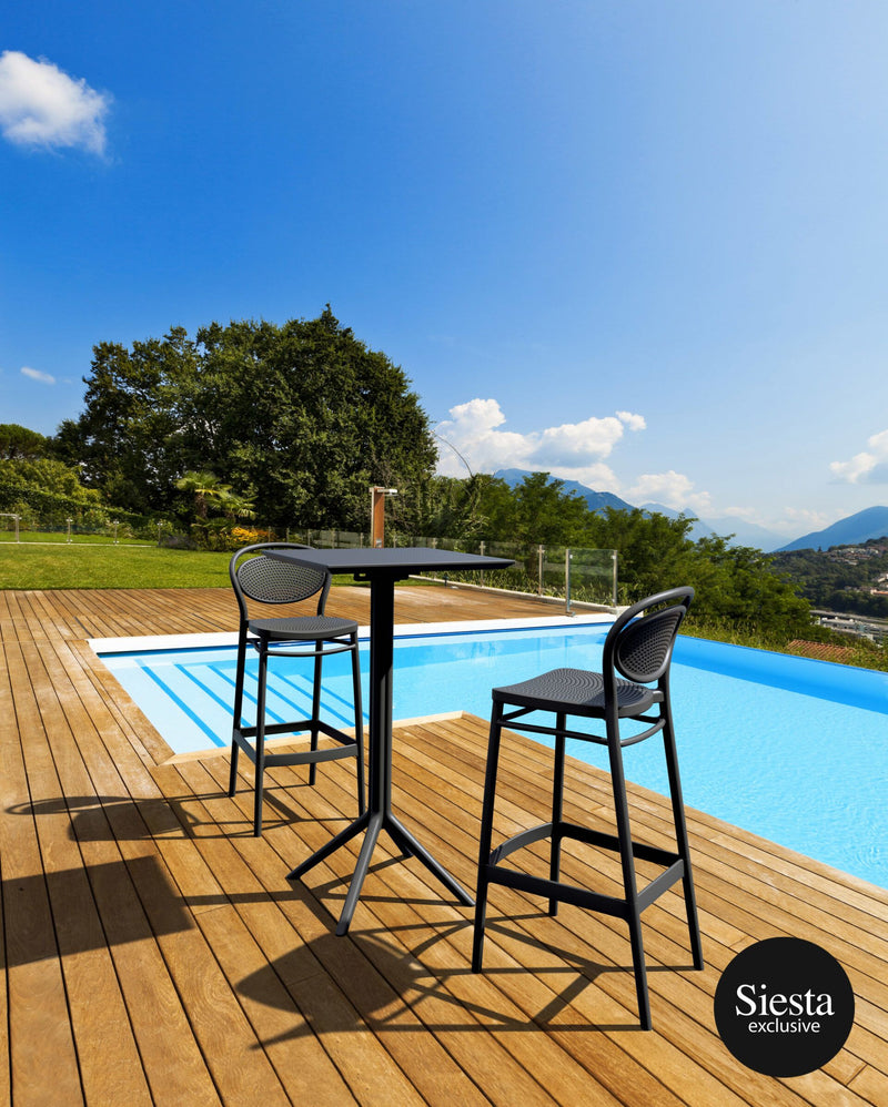 Sky Bar Table 3 Piece Set with Marcel 75 Barstools