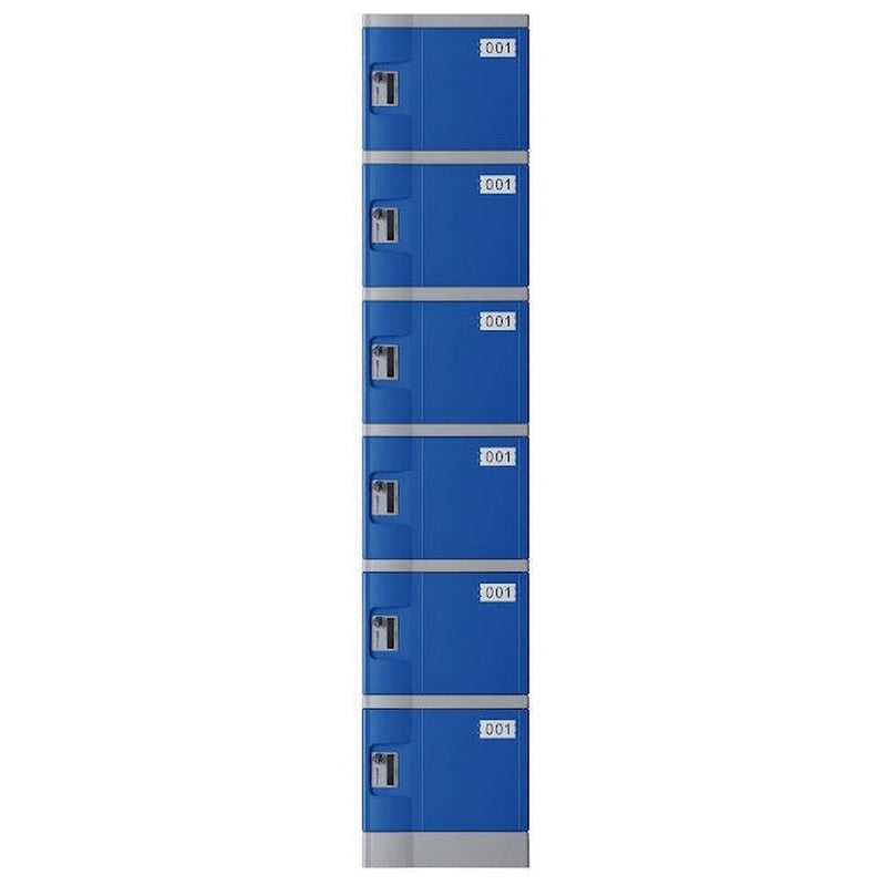 ABS Plastic Lockers 6 Doors Single Bank